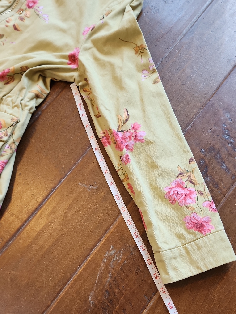A Loves A Womens Light Olive Green Pink Floral Print Utility Jacket - Picture 13 of 14